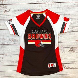 Women's Rare Limited Edition Majestic Fan Fashion Cleveland Browns Bling Jersey